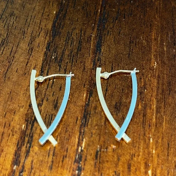 14k Gold and Silver Earrings - Picture 3 of 4